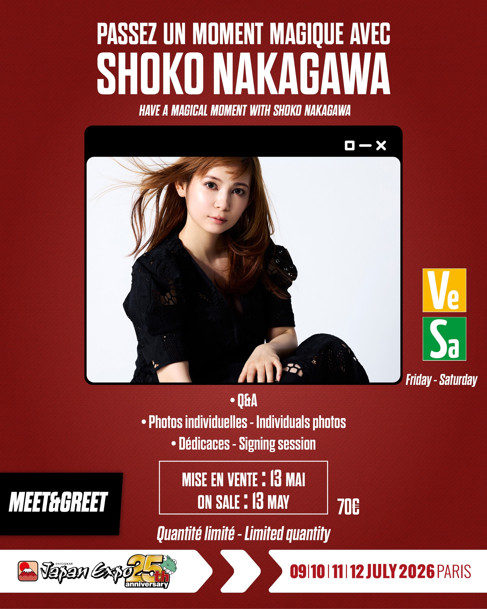 Meet & Greet Shoko Nakagawa Japan Expo 2026